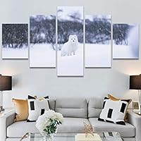 SIGNWIN 5 Panel Canvas Wall Art Animals Deer Modern Artwork for Home Decorations Ready to Hang - 60