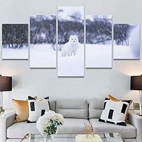 SIGNWIN 5 Panel Canvas Wall Art Animals Deer...
