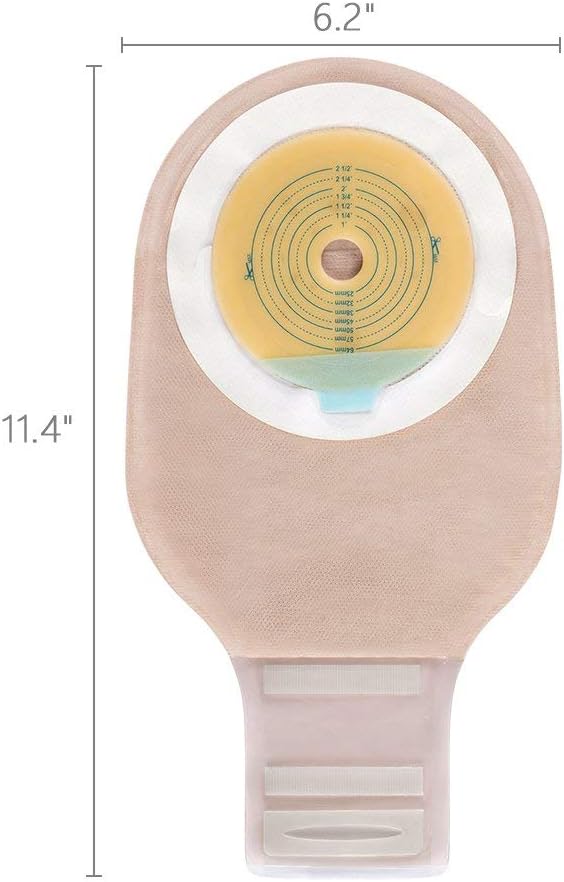 Carbou 20 PCS Colostomy Bags,One Piece Ostomy Bag,Ostomy Supplies with Closure for Ileostomy Stoma Care, Cut-to-Fit : Health & Household