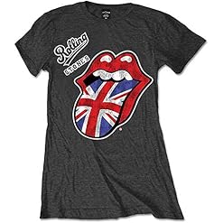 Rolling Stones The Vintage British Tongue T-Shirt Femme - Les Beatles, Paul McCartney, John Lennon, RIngo Starr, George Harrison