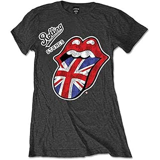 Rolling Stones The Vintage British Tongue T-Shirt Femme - Les Beatles, Paul McCartney, John Lennon, RIngo Starr, George Harrison