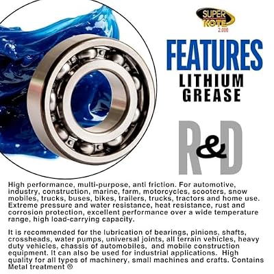 Blue and Tacky Lithium Grease Superkote 2000 | NLGI 2 | Lubricant Grease | Extreme Pressure | High Temperature | Heavy Duty | Wheel Bearing Grease | Marine | Automotive | Blue Grease | 360 gr Can