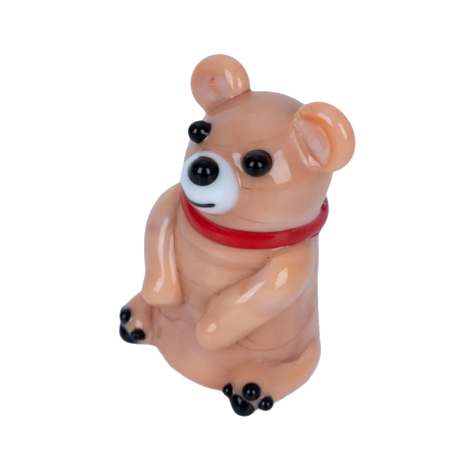hogtnd Collectable Art Glass Miniatures Bear Figurine Miniature Figurines Table Decoration Handmade Statue Animals Crystal Miniature Figures