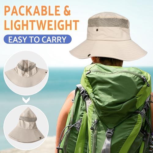 PFFY Chapéus de sol para homens mulheres chapéu de pesca respirável aba larga proteção UV chapéu imp