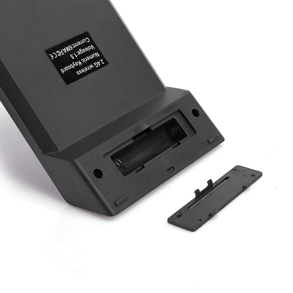 Naroote Number Pad, Numeric Keypads Mini Digital Keyboard USB 2.4GHz 18 Key Financial Accounting Keypad Number Pad for Laptop for PCDesktop (Black)