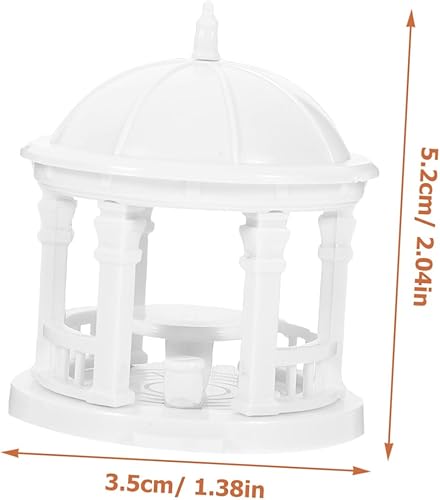 Miniatura 2 de TOYANDONA 2 piezas mini valla Gazebo decoración del hogar paisaje miniatura figura paisaje miniatura ornamentos de paisaje pagoda modelo decoración