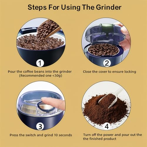 Image of Athri Aura Portable Electric Grinder - Compact Multi Use for Coffee Beans, Spices Herbs & Dry Ingredients - Adjustable Coarseness for Home & Travel