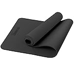 Yoga Mat Non Slip, Pilates Fitness Mats with Alignment Marks, Eco Friendly, Anti-Tear Yoga Mats for Women, Exercise Mats for Home Workout with Carrying Strap (72x24, Black)