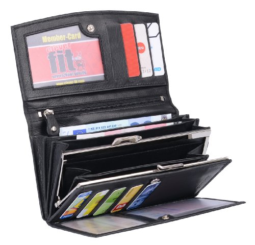 AVANCO Borsellino da donna a scatto, Vera Pelle