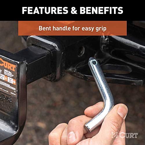 Curt 21400 Trailer Hitch Pin & Clip, 1/2-Inch Diameter, Fits 1-1/4-Inch Receiver, Clear Zinc #TOP4