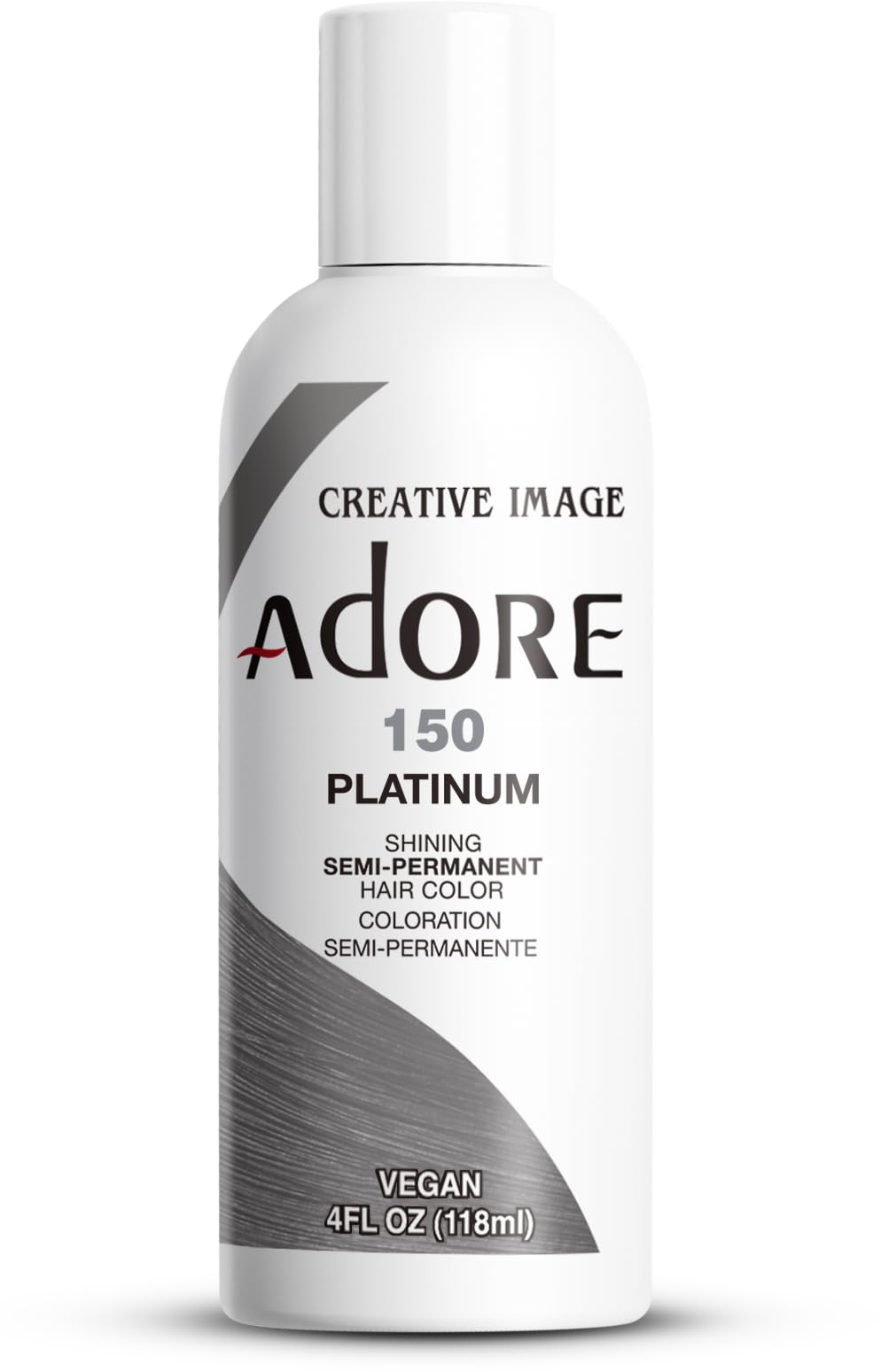 Adore Semi Permanent Hair Color (150 Platinum) | Vegan & Cruelty-Free Grey Hair Dye | No Ammonia, No Peroxide, No Alcohol | 4 Fl Oz