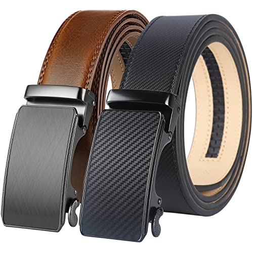 Image of Lavemi Men's Real Leather Ratchet Dress Casual Belt, Cut to Exact Fit,Elegant Gift Box