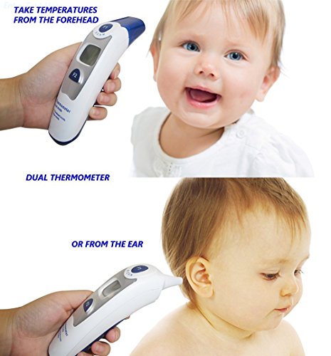 Jumper Ear Infrared Non-contact Forehead Body Temperature Thermometer(Color Blue)