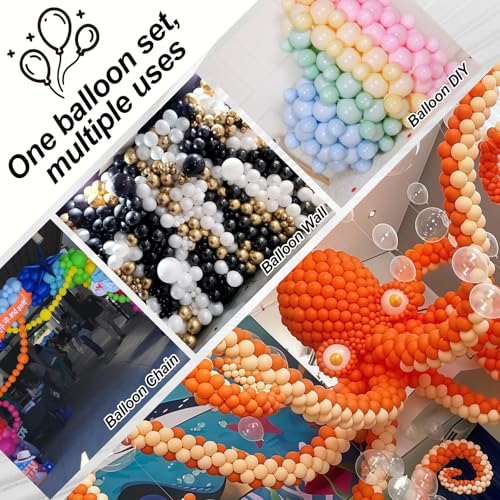 Image of Orange Linking Balloons, 100PCS 6 Inch Orange Link Balloons for Making Balloon Wall Heart Arch, Tails Balloon for Birthday Graduations Bridal Baby Shower Fall Thanksgiving Halloween Party Decorations