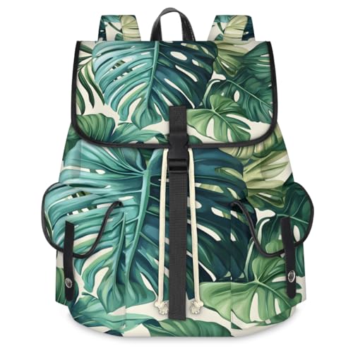 Adornori Palm Leaves Travel Laptop Backpack Waterproof Lightweight Tropical 15 Inch Computer Casual Daypack Nurse Bag for Weekender Business Hiking