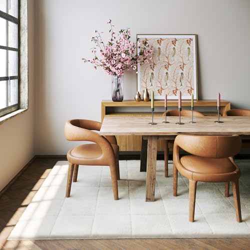 Tapete Rugs USA Tessera Grid Plush, 5x8, Blanco
