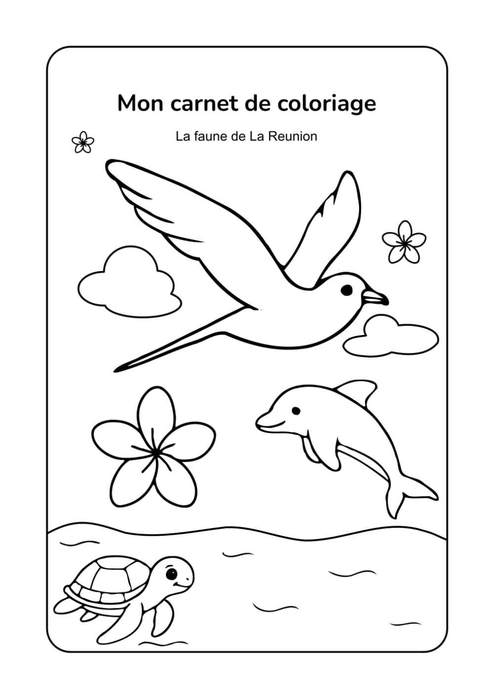 Mon carnet de coloriage – La faune de La Réunion