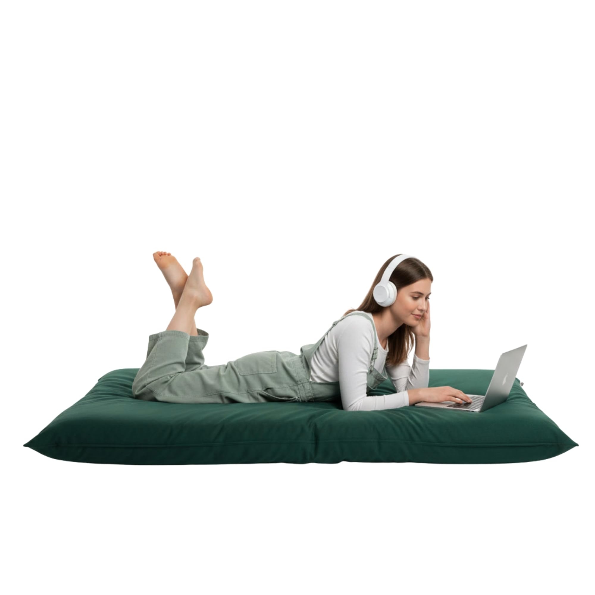 Kosiproducts Beanbag Floor Square Cushions Pillow indoor outdoor garden Water Resistant 100% Polyester [90cmx90cm, Green]