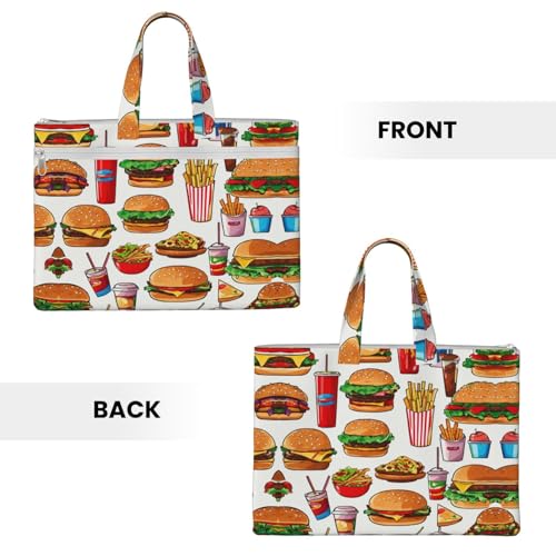 Fast Food Canvas Document Bag Briefcase For Professionals And Executives3