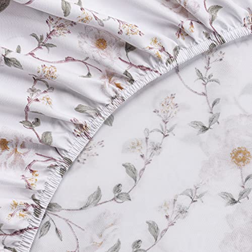 Utopia Bedding Queen Sheet Set, Soft Microfiber 4 Piece Bed Sheets With 16" Deep Pocket - Easy Care Brushed Microfiber (Vintage Floral) #TOP4