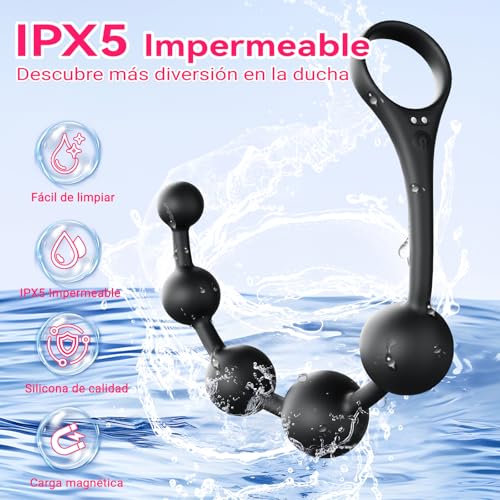 Miniatura 6 de Juguetes Eróticos Sexuales Hombre Bolas Anales - Vibradorador Consoladores Plug Anal Para Mujer Pareja Sexuales Con 9 Modos De Vibración,App Anillo Eroticos Dilatador Estimulador Prostata Gay Sex Toys