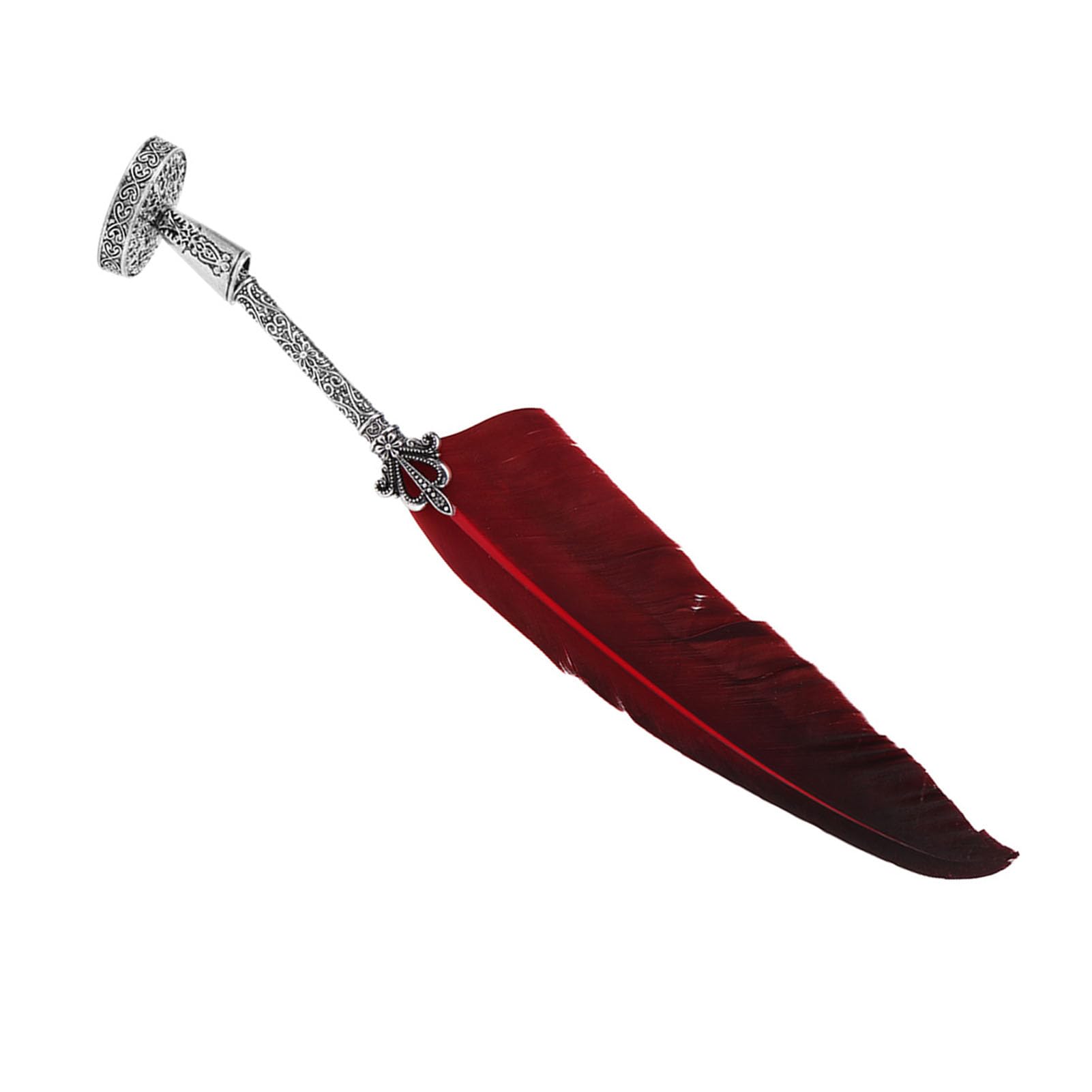 stylo plume calligraphie + Feather Dip Pen Calligrafia Inglese Feather Dip Penna d'oca Set di Inchiostri di Cancelleria Presente con 5 pennini (rosso)