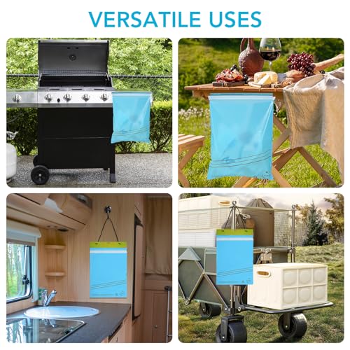 Image of 40 Pcs Disposable Car Trash Bag - Large Capacity - Car Garbage Bag Hanging from Headrest - Easy to Stick-On, Leakproof, Smellproof Car Trash Can - Ideal for Travel, Camping, and Home Use (Blue)