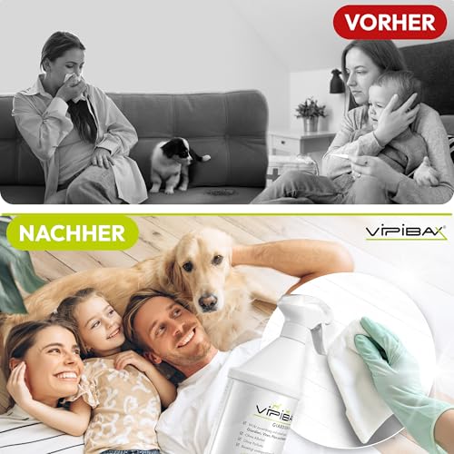 ViPiBaX Giardien EX Hygiene-Spray für Hund, Katze & Co - Geruchsentferner - Hygiene-Spray - Effektive Desinfektion gegen Giardien, Viren, Pilze & Bakterien - 500ml
