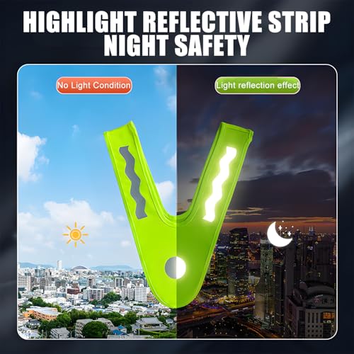 YeahBoom V-Form Reflektorweste,2 Stück V-Form Warnweste,Reflektorweste Kinder Gelb,Sicherheitsweste,Waschbar,Warnschutzweste Universal Größe für Kinder Erwachsene