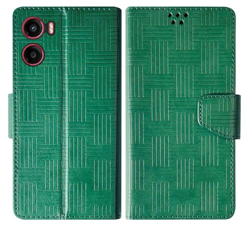 Image of SBMS Flip Cover for Motorola Moto G05 Back Cover Case with Magnatic Closure | Inbuilt Stand | Card & Money Pocket (Mat Green)