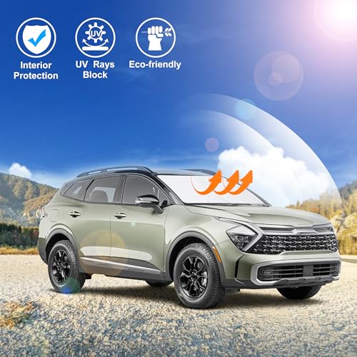 Image of Windshield Sun Shade Custom Fit for 2023 2024 2025 2026 Kia Sportage NQ5 Accessories Foldable Sunshade Sun Blocker Protect Car from Sun Rays & Heat Damage Keep Car Cooler