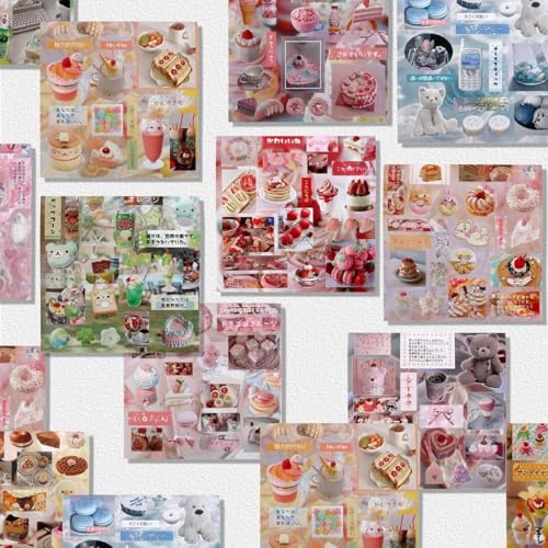 Image of ZURATO 30 Sheet Japanese Comic Style Sticker Book for Journaling, Kawaii Manga Scrapbook Stickers for DIY Crafts, Planner, Diary, Bullet Journal & Decoration (Pink 650+ Sticker)
