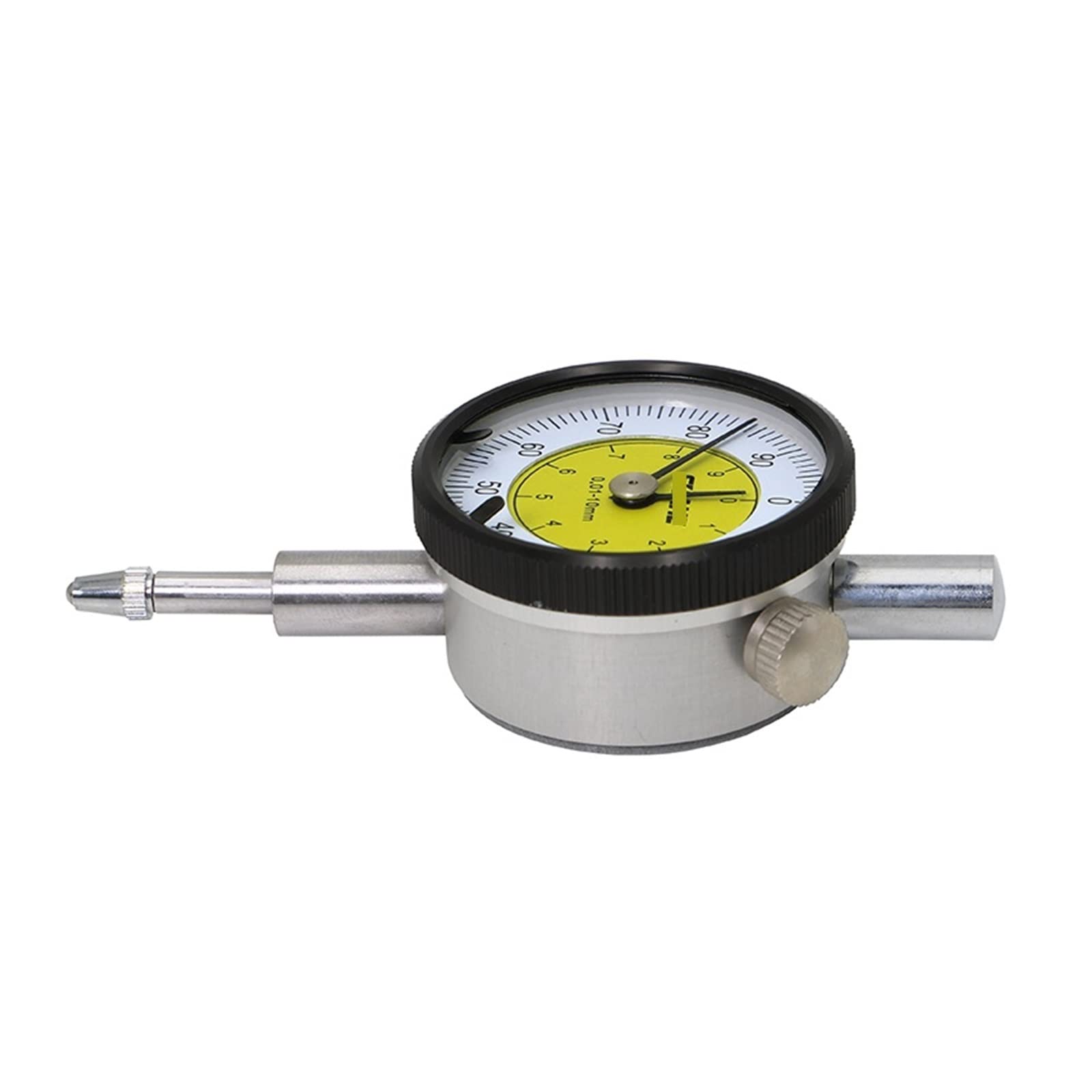 Comparatore Centesimale, Indicatore a quadrante MINI 0-10 mm Metro Precisione 0,01 mm Indicatore a quadrante con risoluzione Strumento di misurazione per Falegnameria, Officine, Macchine Cnc
