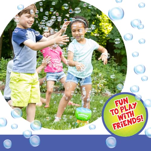 FUBBLES NO Spill Funfiniti Bubble Machine | Blows One Hour of Non Stop Bubbles | Amazon Exclusive Toy Set Includes 36oz of Non Toxic Refill Solution (Bubble Solution Bottle Colors Will Vary) - Image 7