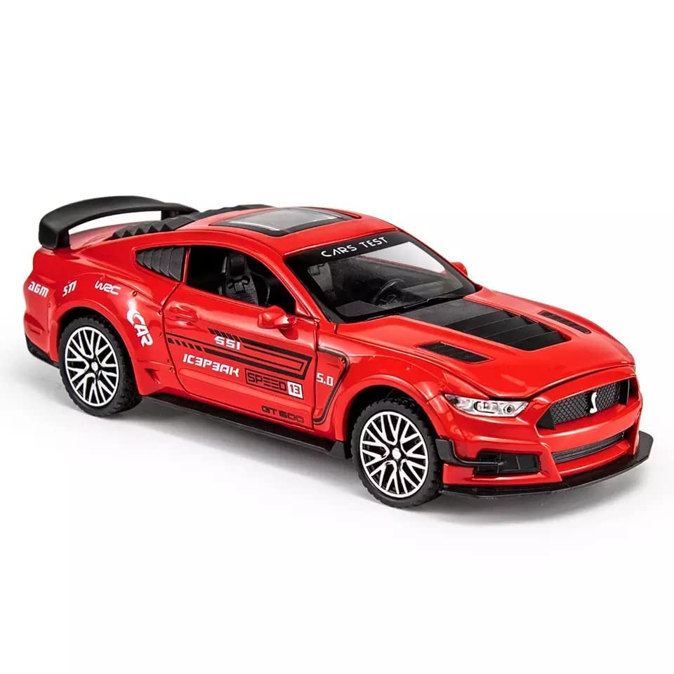 Bluebell Red Die Cast GT500 Car Toy Metalic Car Pull Back Sedan 1:24 Scale Mini Vehicles Toys for Kids Openable Doors Blinking Light & Music Car Jeep Toys (Laxas Van- Black)-image-45