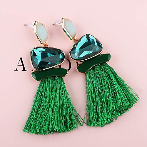 Vintage Drop Dangle Earrings Boho Statement National Style Tassel Earring Rhinestone Rectangle Long Earrings for Women3