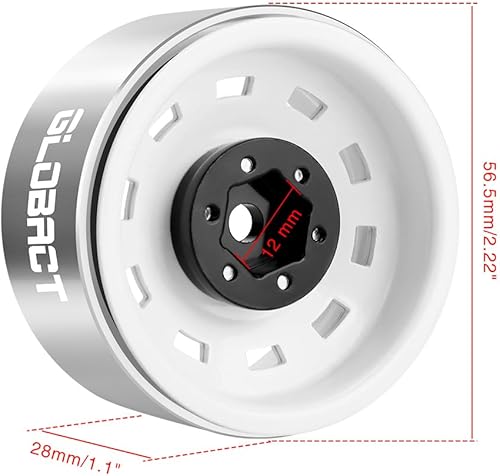 Miniatura 2 de GLOBACT 1.9 Beadlock Wheels - Cubo de rueda RC para 1/10 TRX4 TRX6 Axial SCX10 I II III Pro Redcat RC Crawler accesorios de actualización