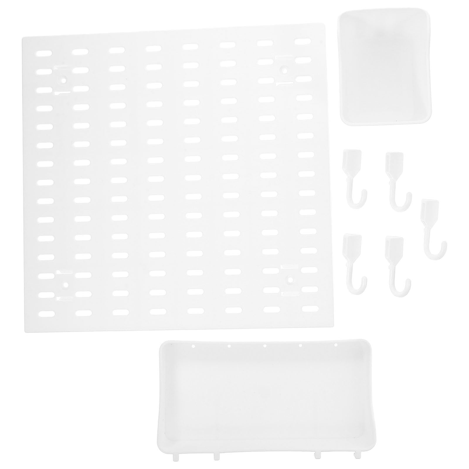 Ganchos panel de tablero perforado blanco evitan el desorden con espacio extra para colgar
