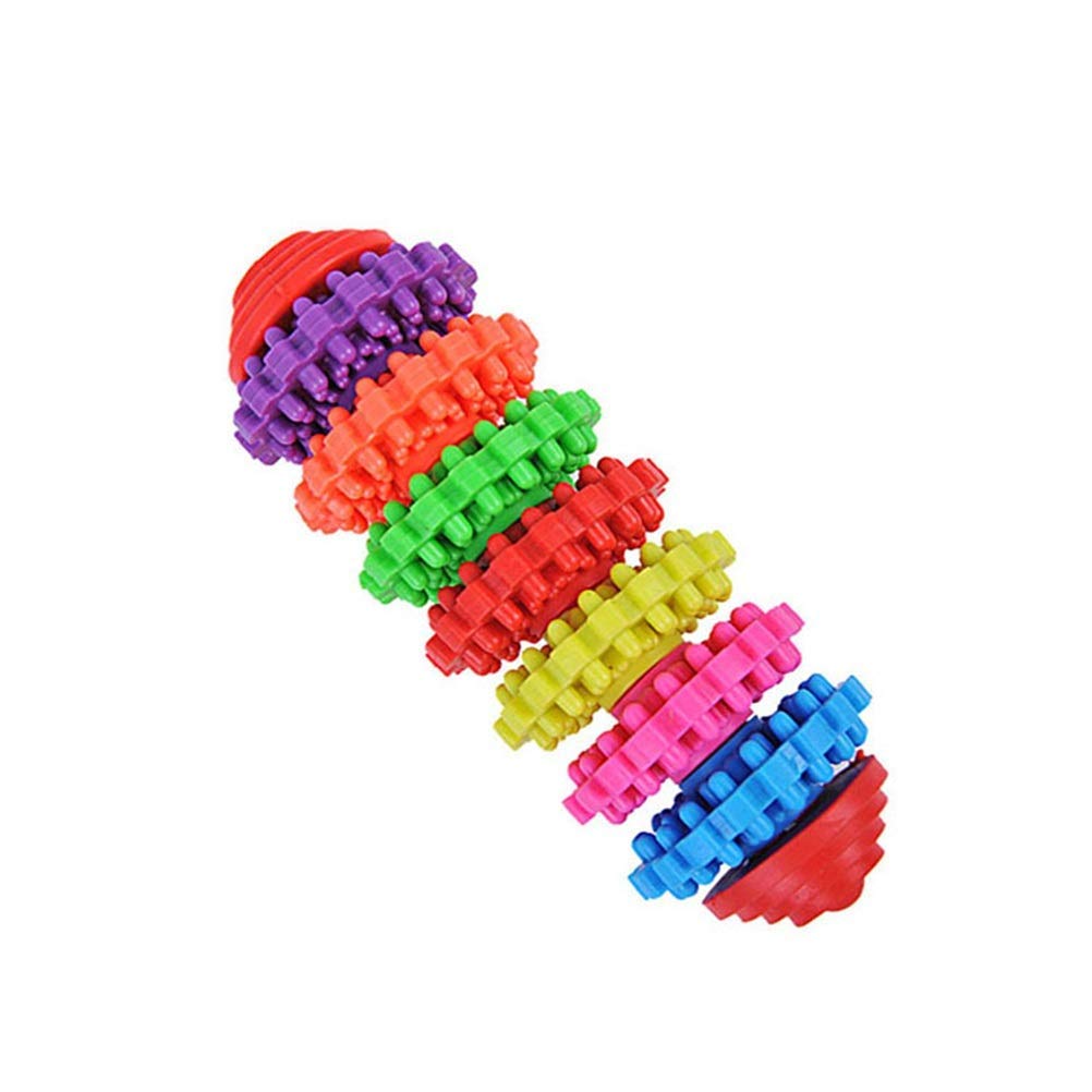 MU Durable Salud Engranaje Goma Dentición Dientes de Goma Mascota Perro Gato Juguetes Mascota Dental Perlopista Perro Masticar Juguetes para Pequeños Perros S Suministros para Mascotas,7 Colores