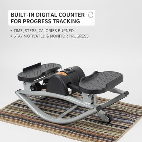 Image of Low-Impact Lateral Rocking Home Stepper - Compact Portable Cardio Machine for Knees & Joints, Side-to-Side Motion Fitness Trainer for Home Gym
