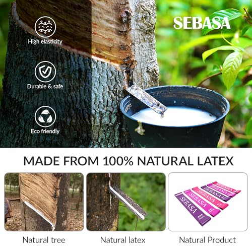 SEBASA Dual-Size Exercise Bands, Mini Loop Resistance Bands, Set of 6 Elastic Bands, Small Exercise Bands, Fitness Bands Assorted Sizes, Full Body Workout Bands, Natural Latex Fitness Bands — view 6
