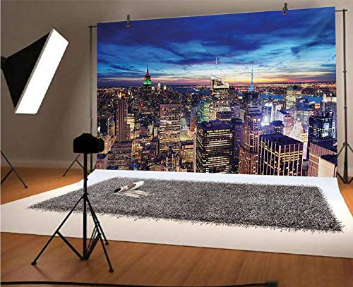 City 10x6.5 FT Vinyl Photo Backdrops,Empire State and Skyscrapers of Midtown Manhattan New