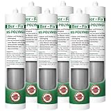 Ber-Fix MS - Pegamento polimérico para exteriores (6 unidades), color gris