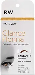 Henna Para Sobrancelhas Delineador Castanho Escuro Rare Way - Glance Henna - 3,5gr