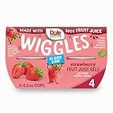 Dole Wiggles No Sugar Added Strawberry Fruit Juice Gels Snacks, 4.3oz 4 Total...