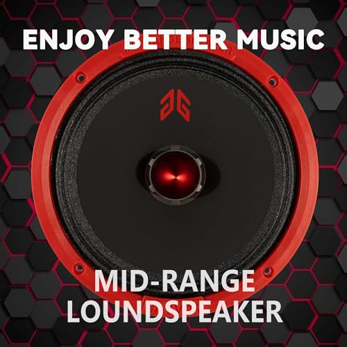Image of MX80E1 Loudspeaker 8 Inch Midrange 560 Watts 6 Ohms Red Bullet, Premium Quality Audio Door Speakers for Car or Truck Stereo Sound System, Red (2 Speakers)