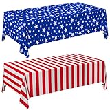 4th of July Party Decorations Set-American Flag Patriotic Theme Kit for Independence & Election Day Decorations, Disposable Plastic Tablecloth - for American Patriotic & 4th of July Decorations,2PCS