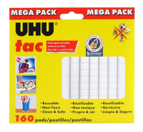Uhu Tac Mega Pack, Adhesive Reusable Putty, 4.23 oz. (120g), 160 Pads (41555)