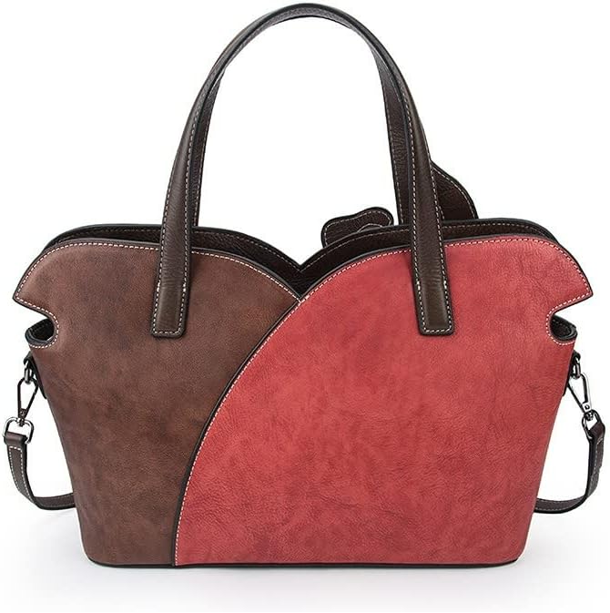 Floral Genuine Leather Women Purse Handbag Vintage Cowhide Tote Bag Ladies Shopping Shoulder Bag Crossbody Bag - Image 4