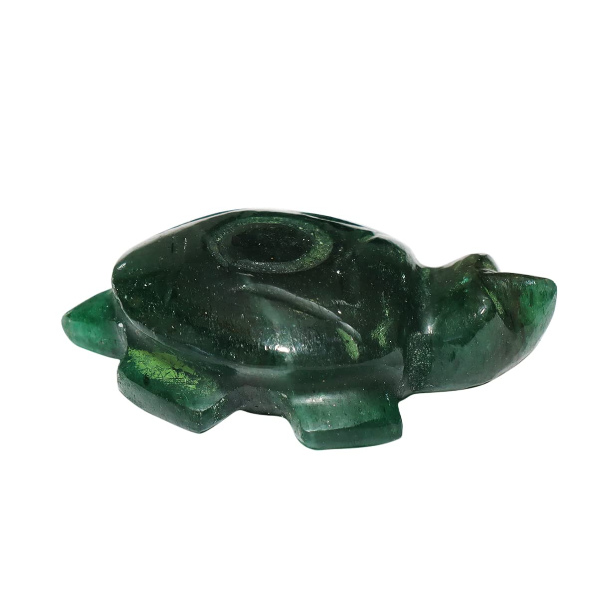 9Dzine Green Jade Tortoise for Good Luck Natural Stones Crystal Turtles (Green, Small)